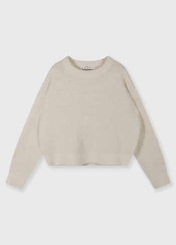 Strickpullover mit Lurex | ecru