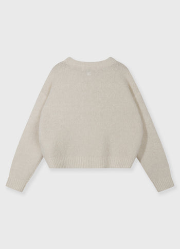 Strickpullover mit Lurex | ecru
