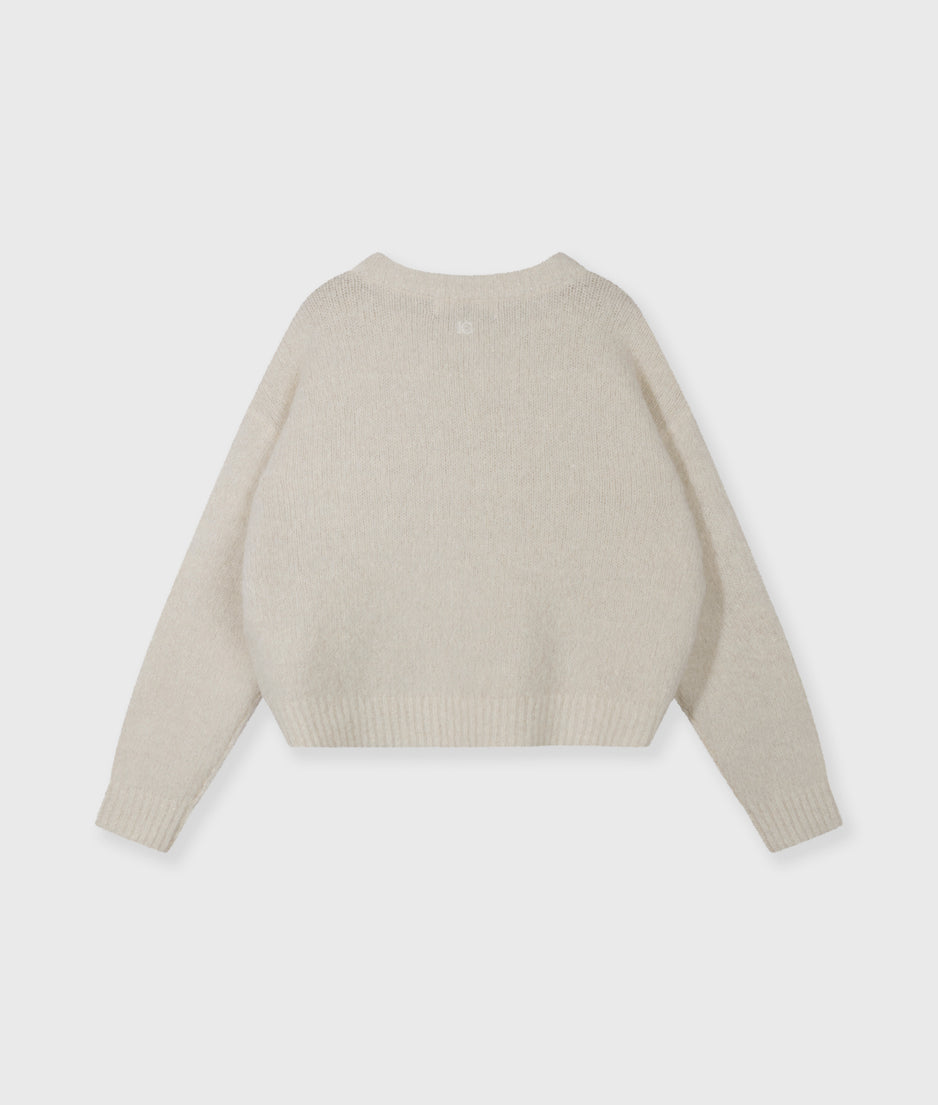 Strickpullover mit Lurex | ecru