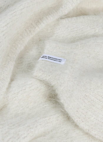 Kapuzenstrickpullover mit Lurex | ecru