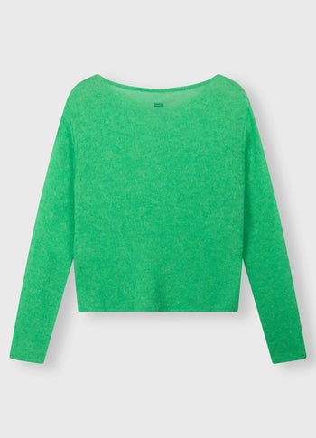 thin knit sweater | apple green