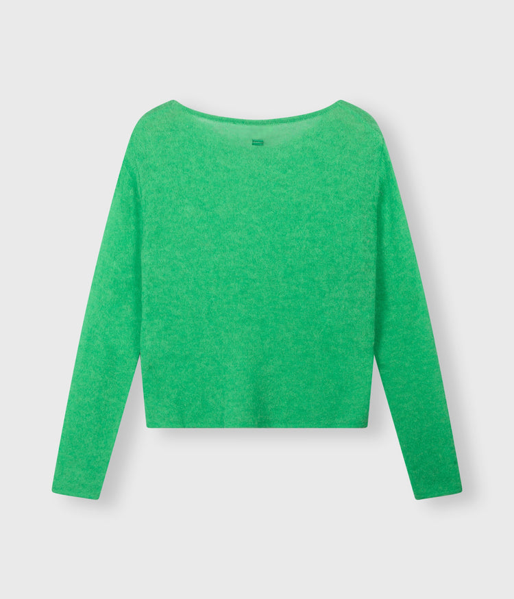 thin knit sweater | apple green
