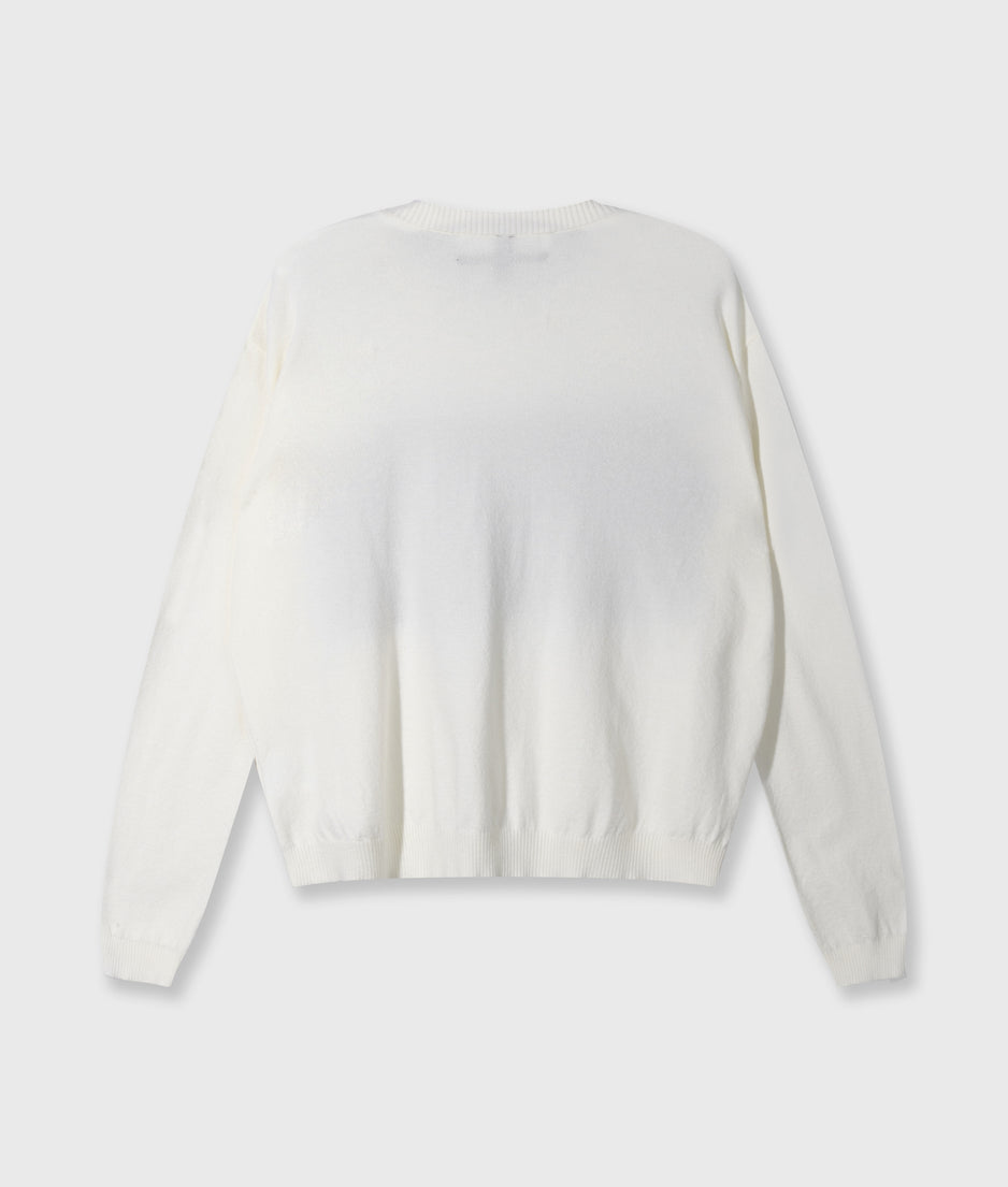 smile love knit sweater | ecru
