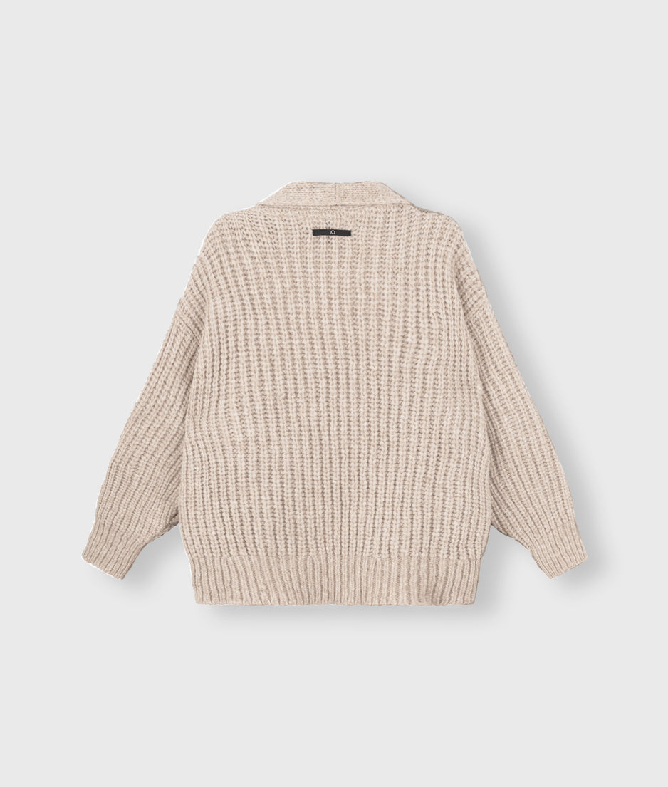 chunky knit cardigan | sepia melee