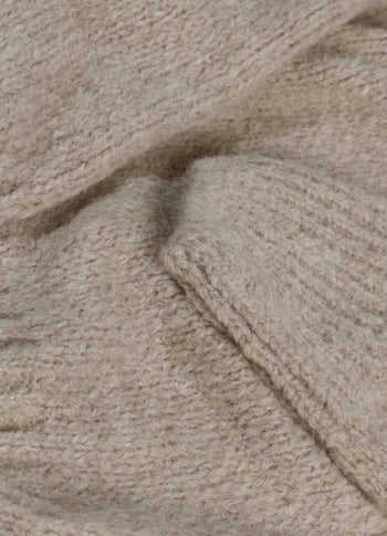 short belted knit cardigan | fog