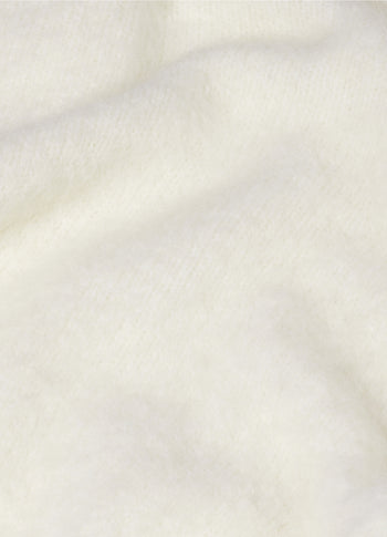 puffy hairy knit bomber | ecru