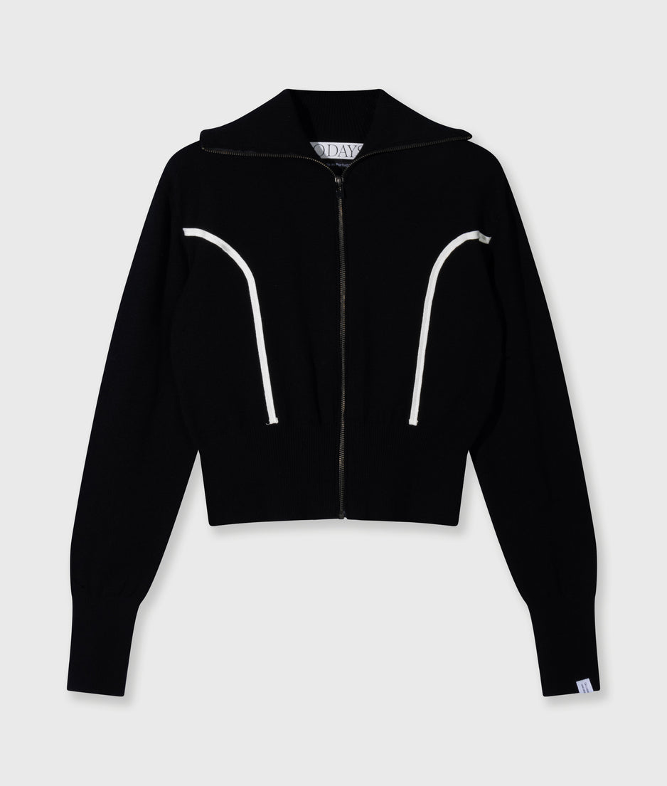 slim knit cardigan | black