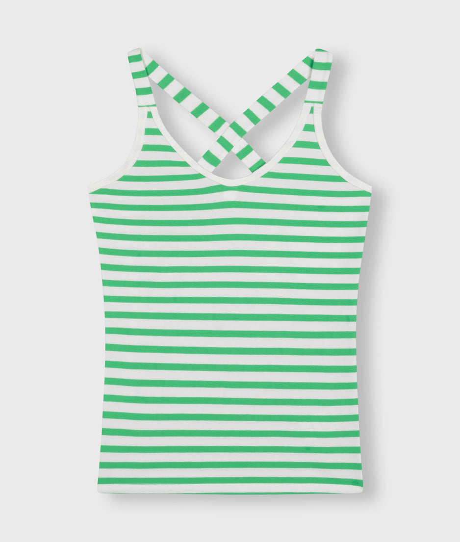 wrapper stripes | ecru/apple green