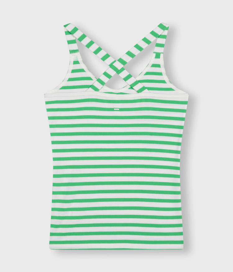 wrapper stripes | ecru/apple green