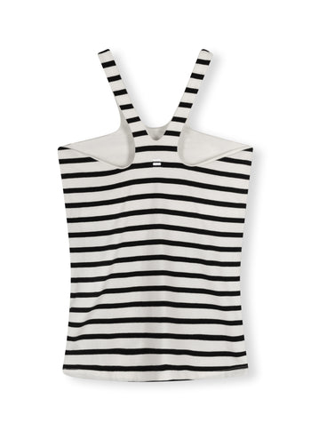 sporty wrapper stripe | ecru/black