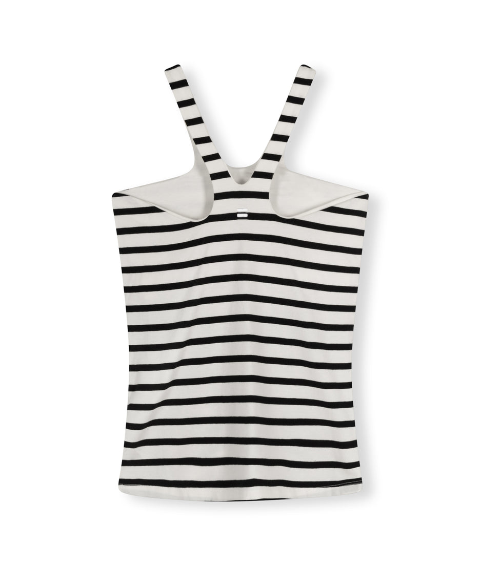 sporty wrapper stripe | ecru/black