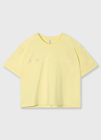 thick cotton tee logo | pastel yellow