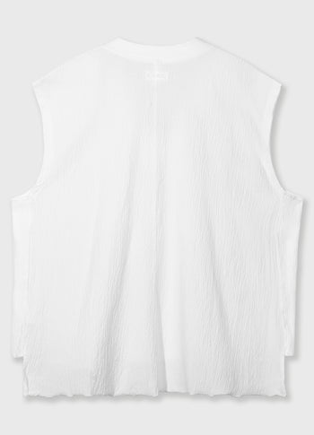 v-neck crinkle top | ecru