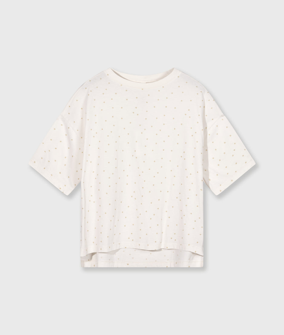 short sleeve tee dots | ecru