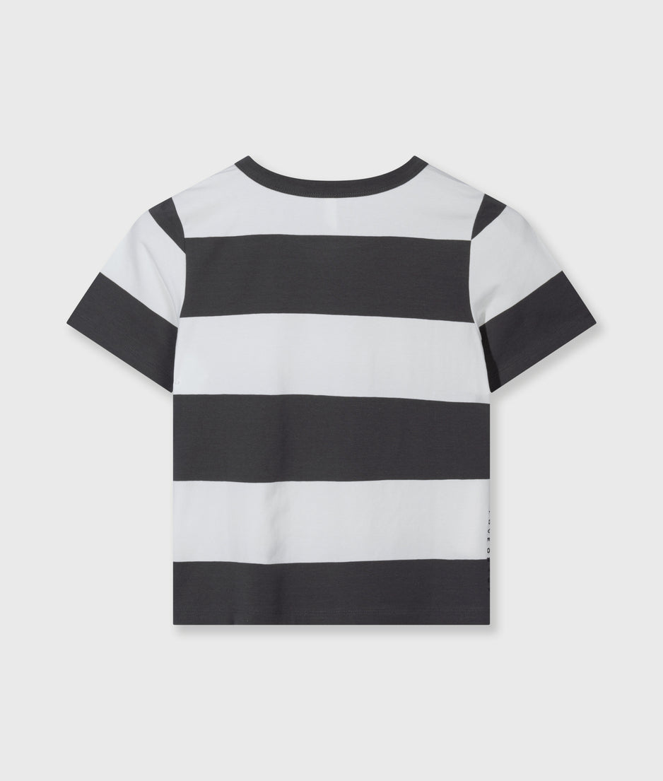 petite tee stripes | white/brownish grey
