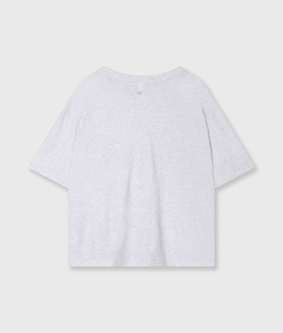 crew neck tee logo | white grey melee
