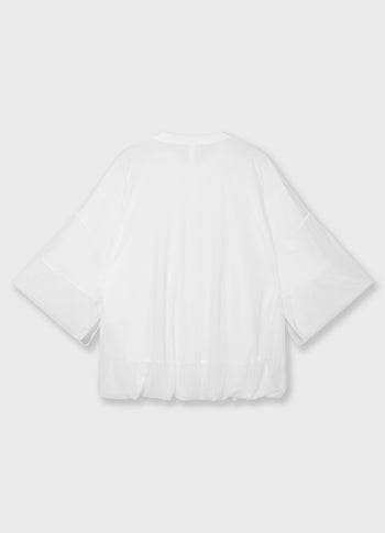 mesh balloon tee | ecru