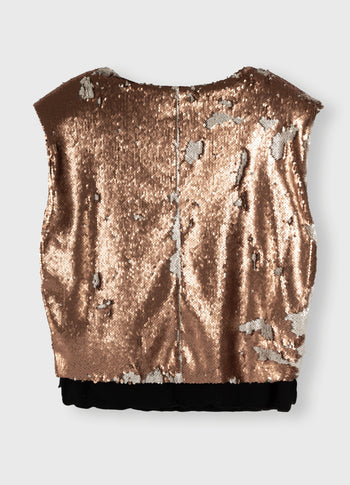 padded top sequins | rose gold