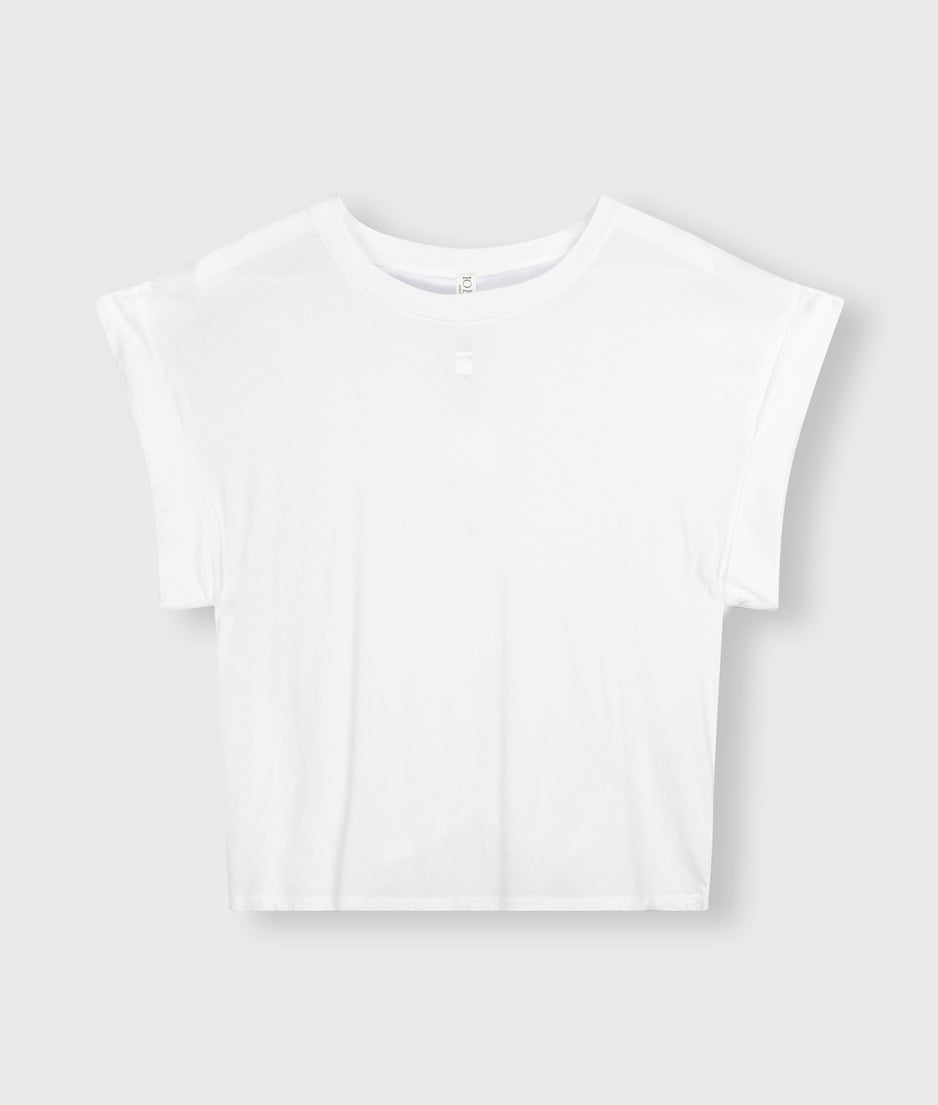 wide jersey tee | white