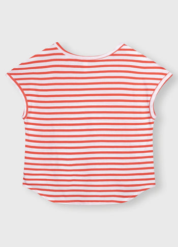 tee stripes | white/poppy red