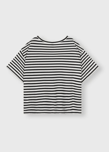 tee stripe sequins logo | ecru/black