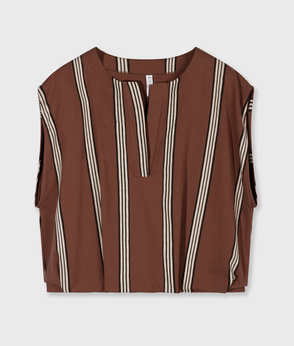 balloon top stripes | deep brown