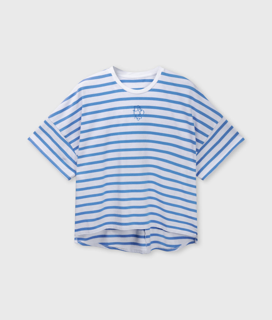 Weites T-Shirt mit Streifen | white/ultramarine