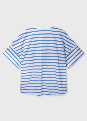 Weites T-Shirt mit Streifen | white/ultramarine