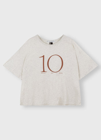 dropped shoulder tee | soft white melee