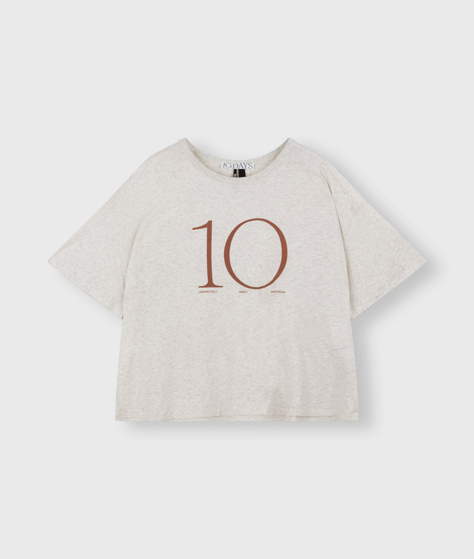 dropped shoulder tee | soft white melee