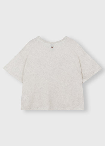 dropped shoulder tee | soft white melee