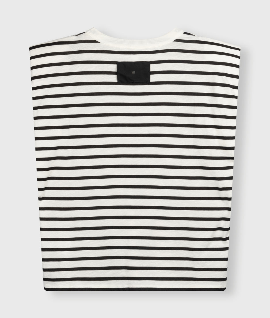 padded proud tee stripes | ecru/black