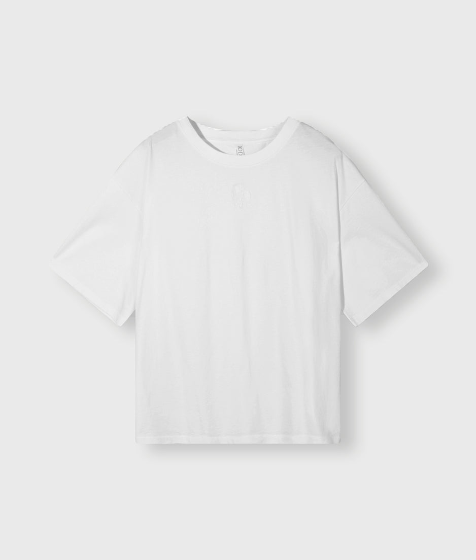 short sleeve tee embro | white