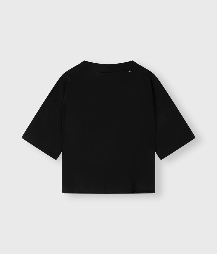 squared cropped tee | black