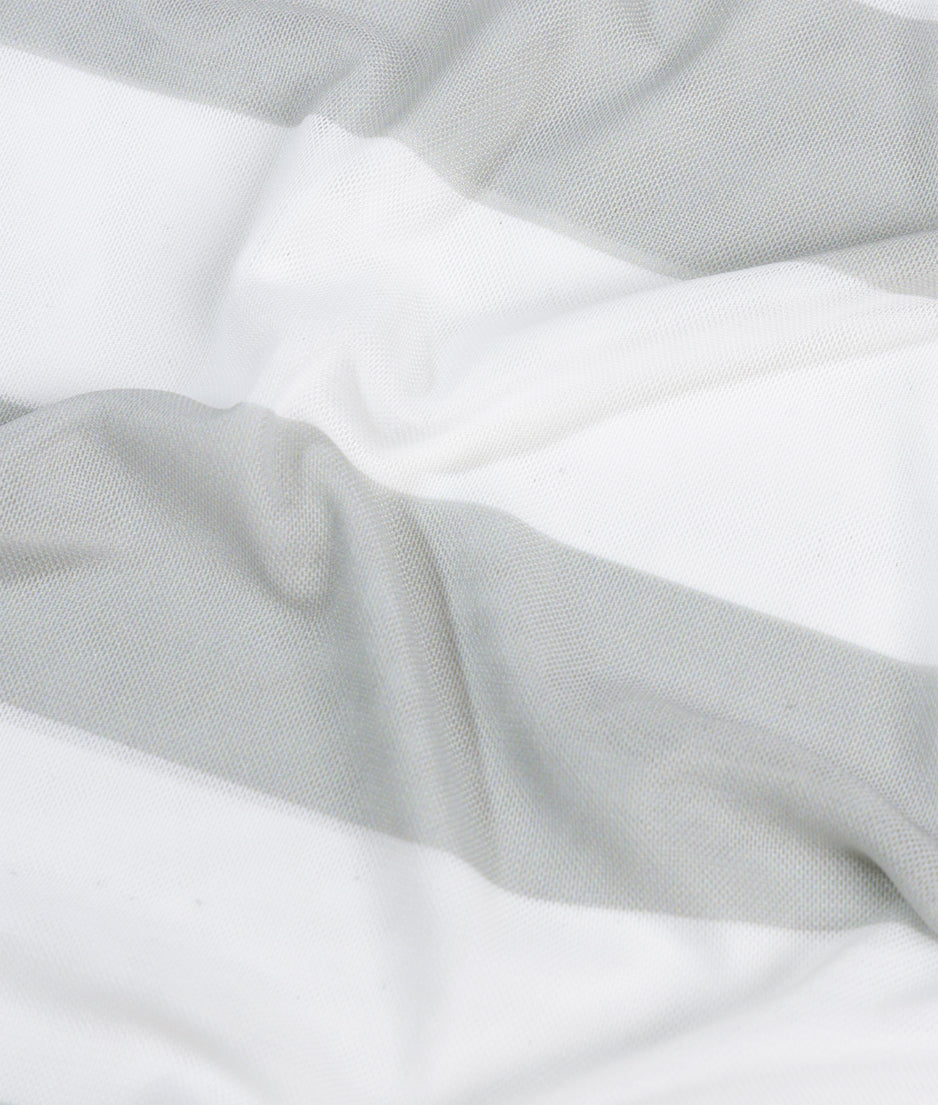 Mesh-Langarmshirt mit Streifen | white/stone