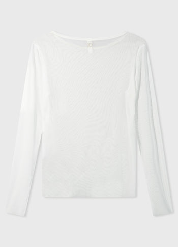 mesh tee glitter | white