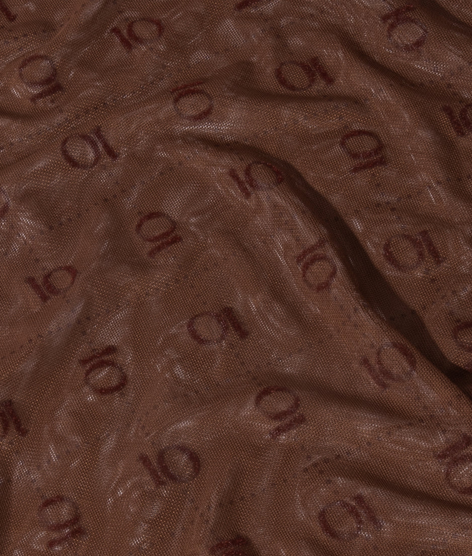 mesh long sleeve monogram | dark truffle