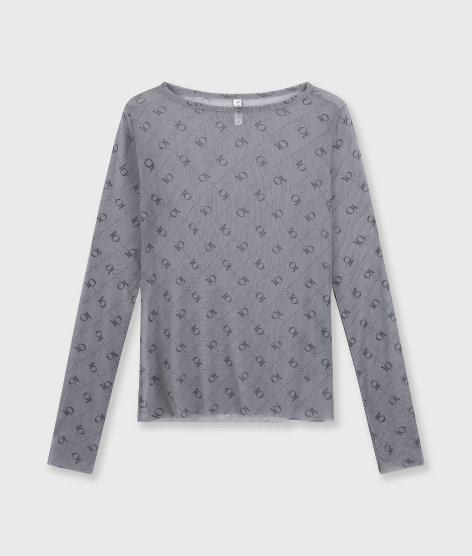 mesh long sleeve monogram | light graphite
