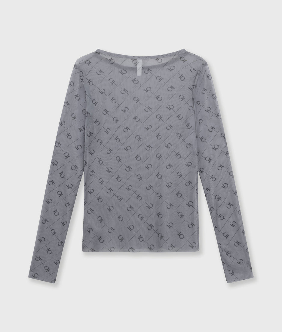 mesh long sleeve monogram | light graphite