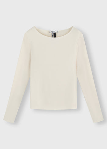 soft rib boatneck tee | cream