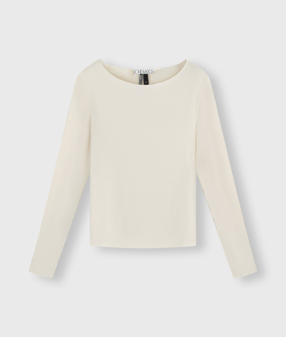 soft rib boatneck tee | cream