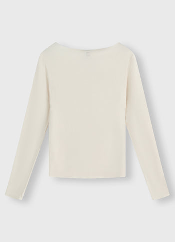 soft rib boatneck tee | cream