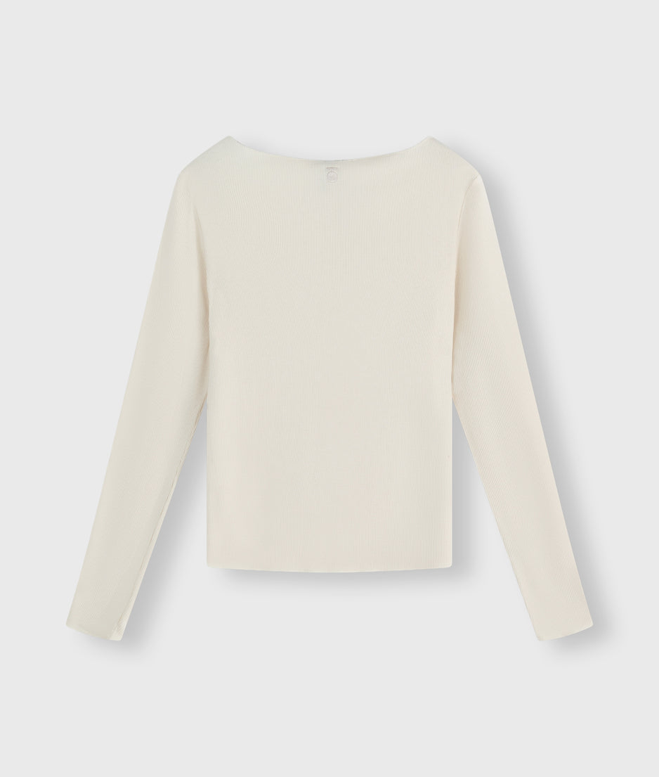 soft rib boatneck tee | cream