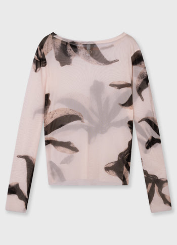 mesh long sleeve flower | powder