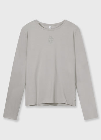 Schmal geschnittenes Langarmshirt | stone