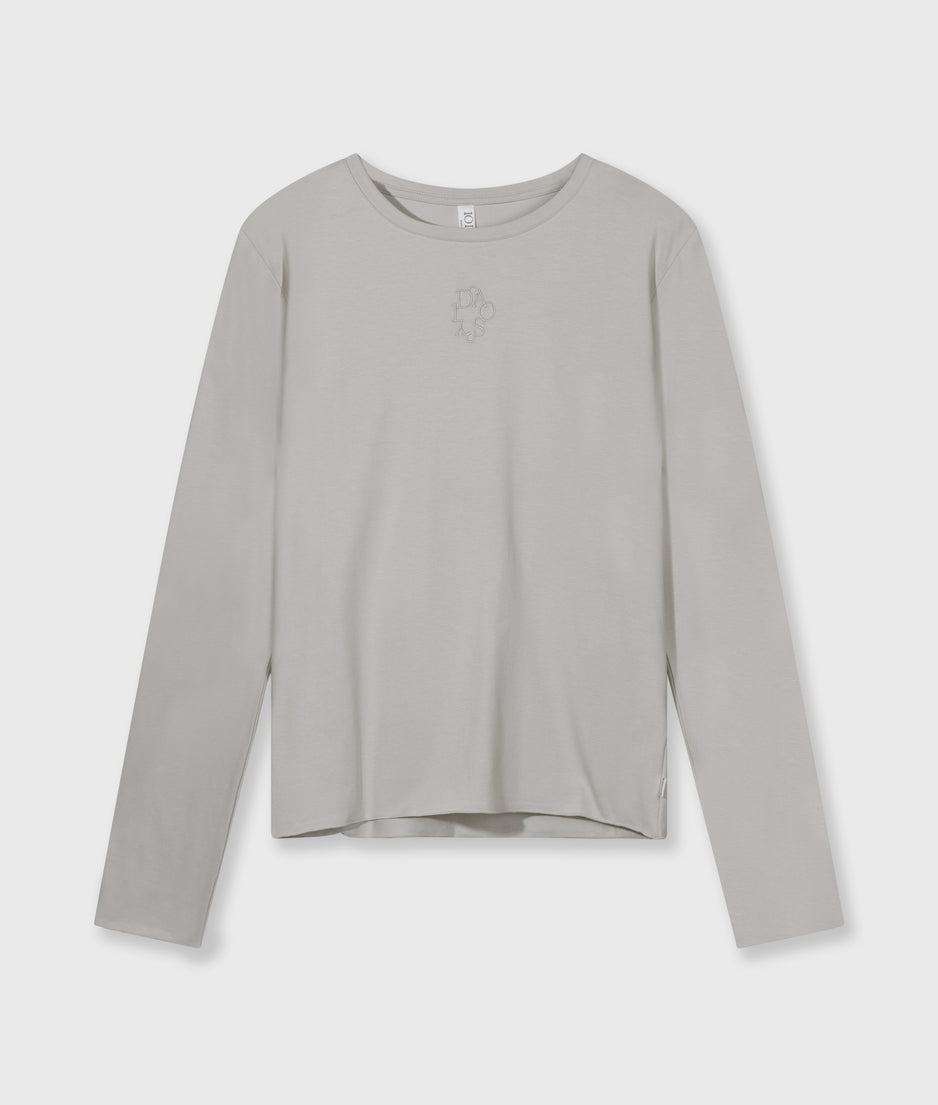 Schmal geschnittenes Langarmshirt | stone