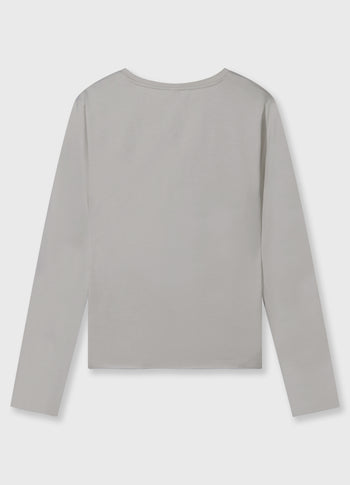 Schmal geschnittenes Langarmshirt | stone