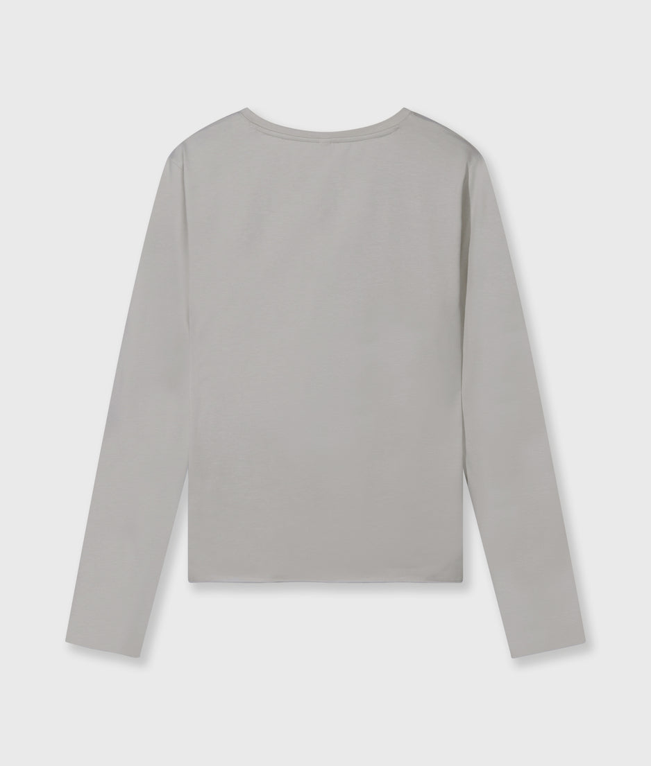Schmal geschnittenes Langarmshirt | stone