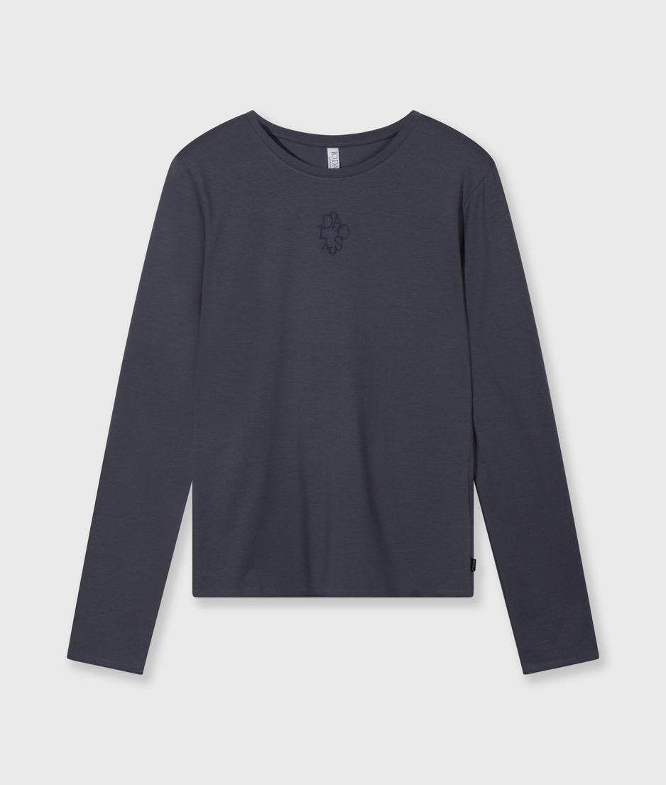 Schmal geschnittenes Langarmshirt | steel blue