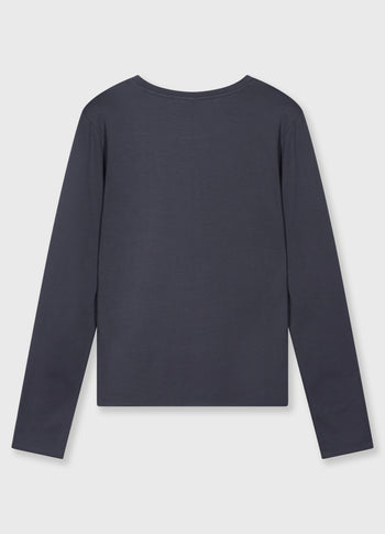 Schmal geschnittenes Langarmshirt | steel blue